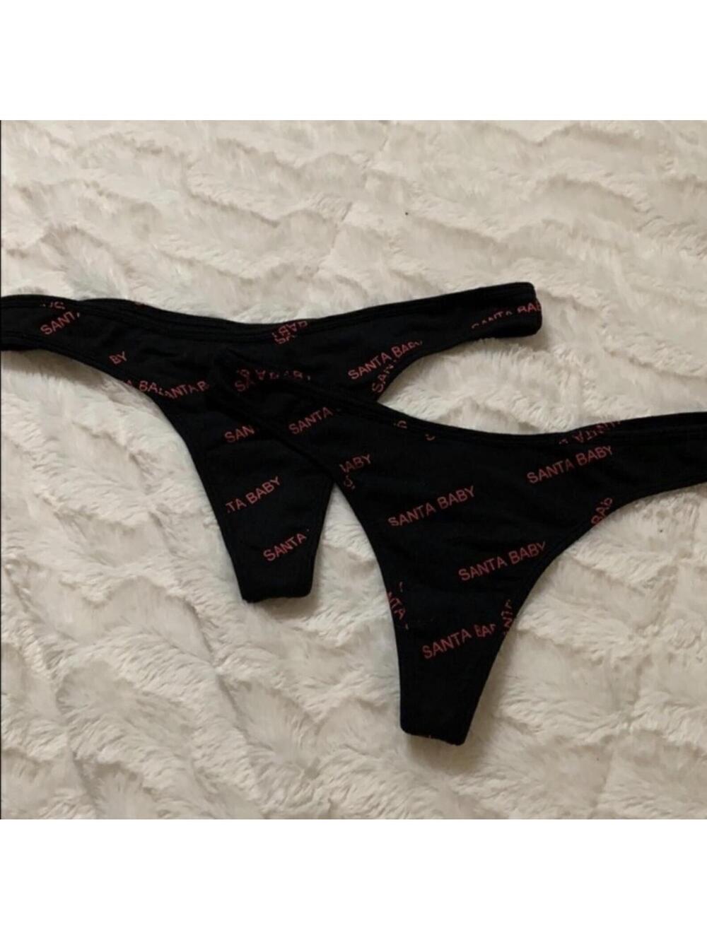 2- (FOREVER 21) Santa baby thongs